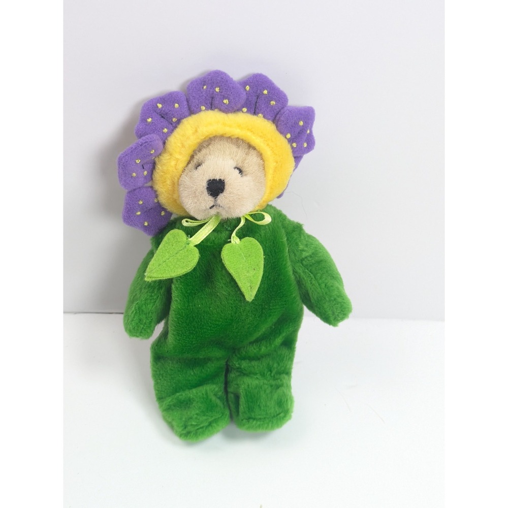 Vintage Wee Bear Village GANZ Bear Lil Blossom Flower Purple 1999
